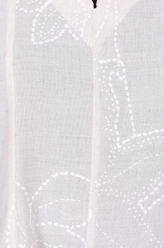 Off White Textured Rayon Blend Flared Kurta with Straight Pants Set — photo 2