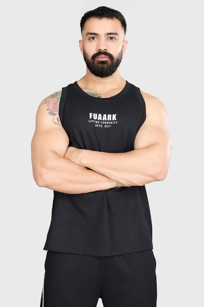 Drip Oversized Tank Black — S