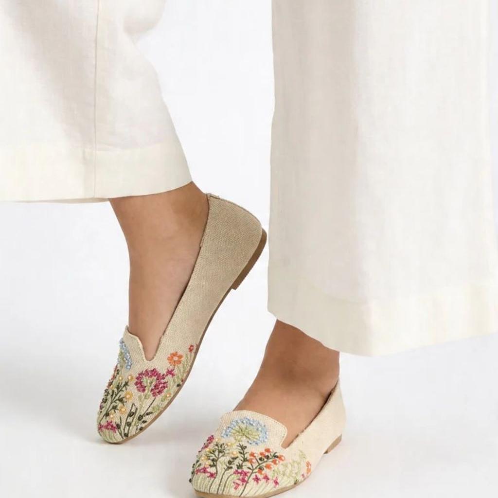 LUNA BLU Multicolor Floral-Embroidered Loafers