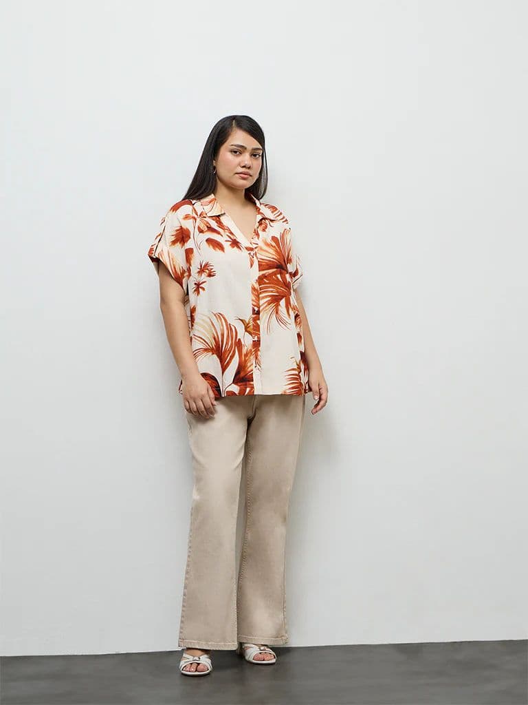 Gia Rust Foliage Printed Shirt — photo 2