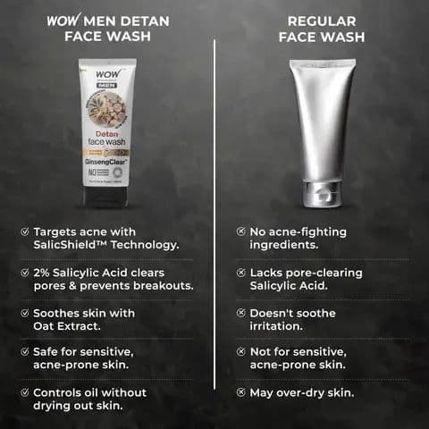 Men's Korean Ginseng & Kojic Acid Detan Face Wash Gel Brightening