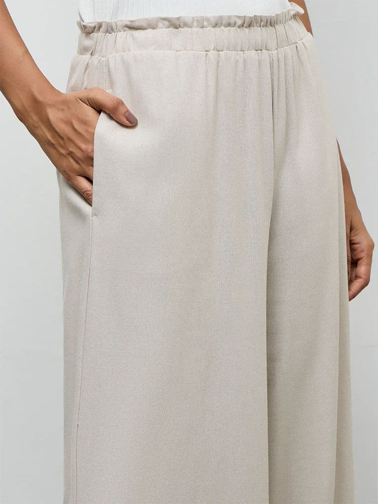 LOV Light Taupe High-Rise Pants — photo 3