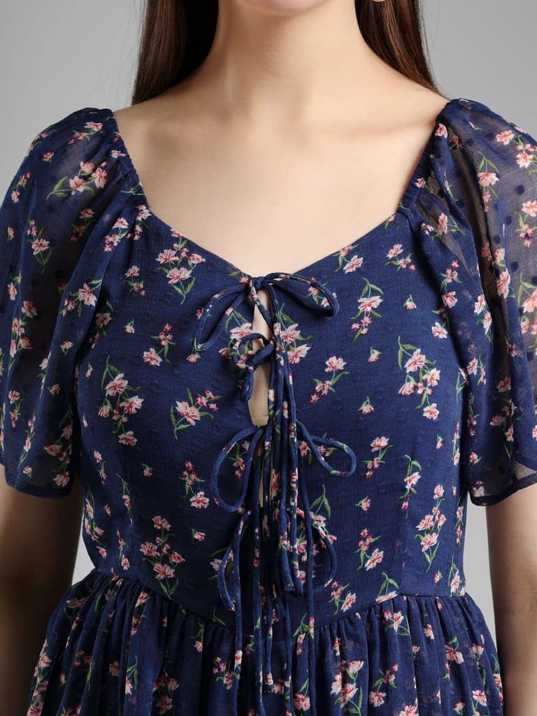 Serra Printed Blue Romper — photo 5