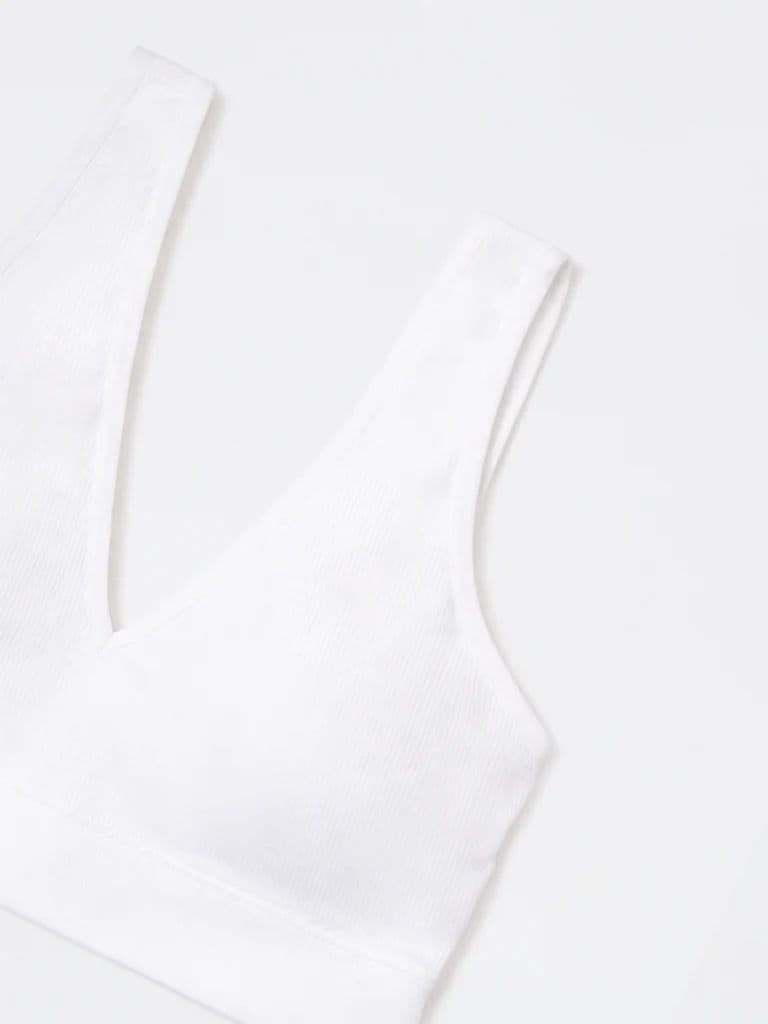 Superstar White Ribbed Padded Bra — photo 3