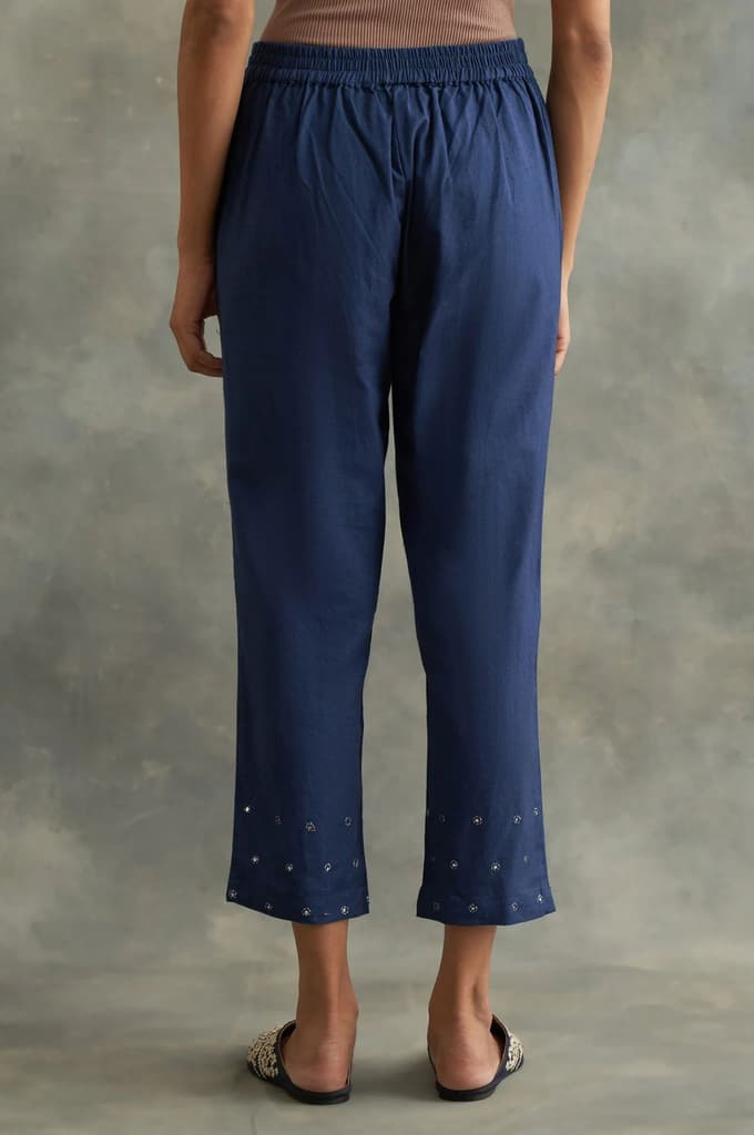 Indigo Solid Straight Pants — photo 2