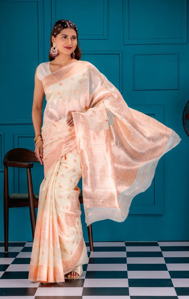 Mimosa Women's Woven Design Banarasi Style Art Silk Saree With Blouse Piece : SA00001766HWFREE — photo 5