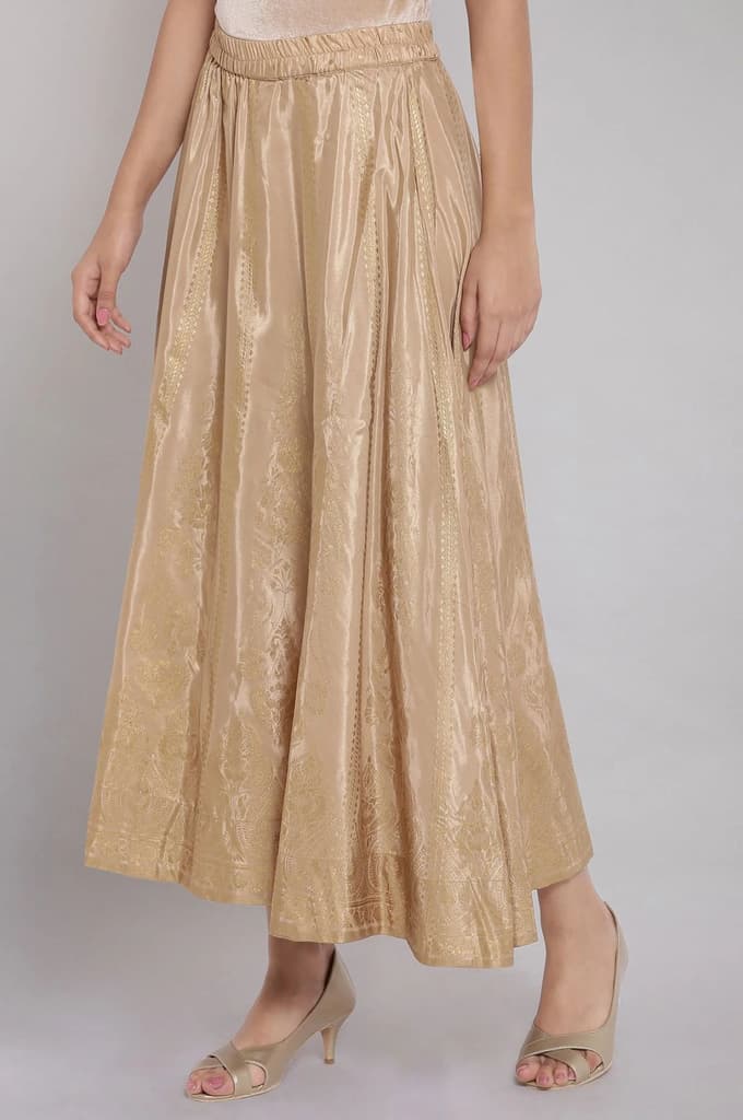 Gold Skirt with Foil Print — photo 3