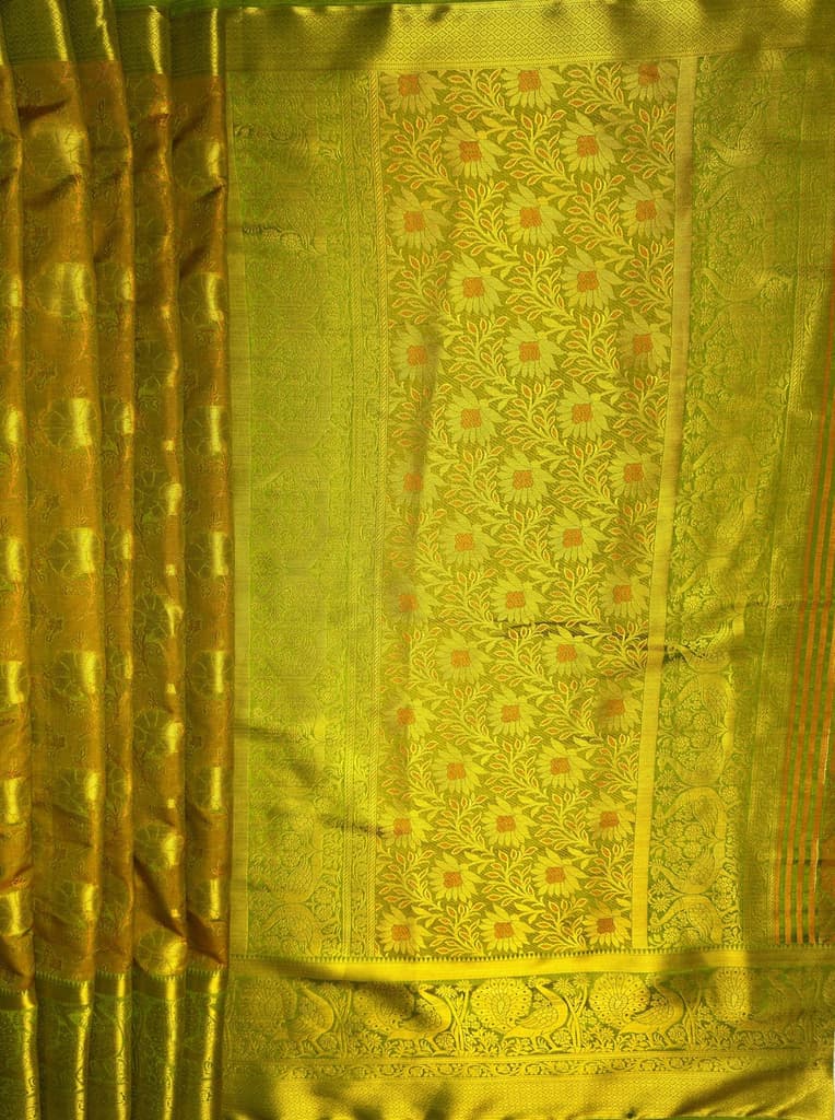 MIMOSA Women's Woven Design Kanjivaram Style Art Silk Saree with Blouse Piece - Olive ( SA00003142OLFREE ) — photo 7