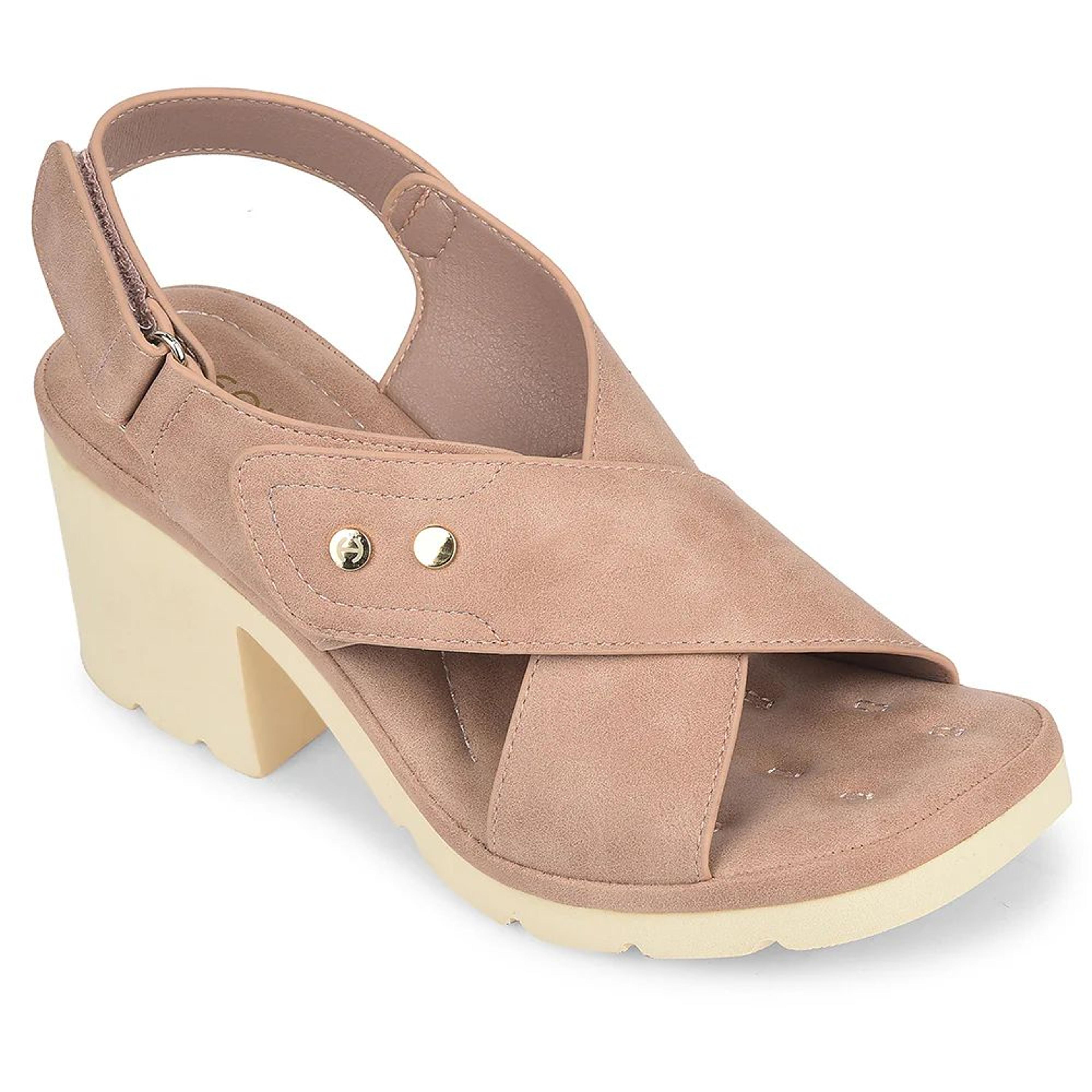 Healers Pink Casual Block Heel Sandal For Women ZQ-DM-16 By Liberty
