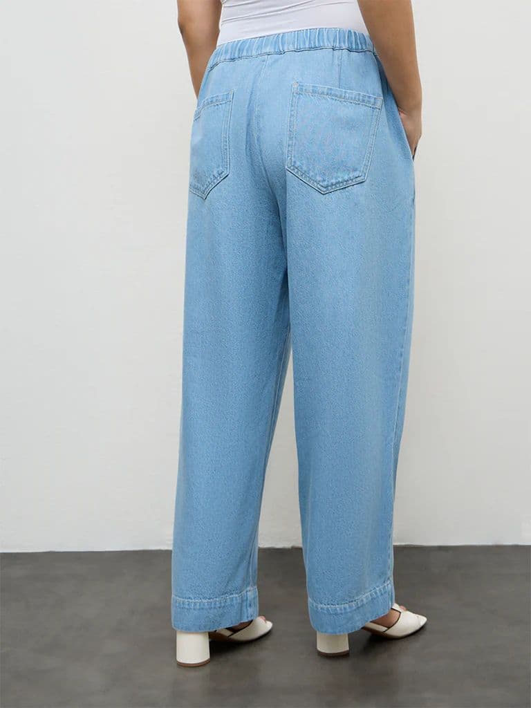 Gia Light Blue High-Rise Denim Pants — photo 4