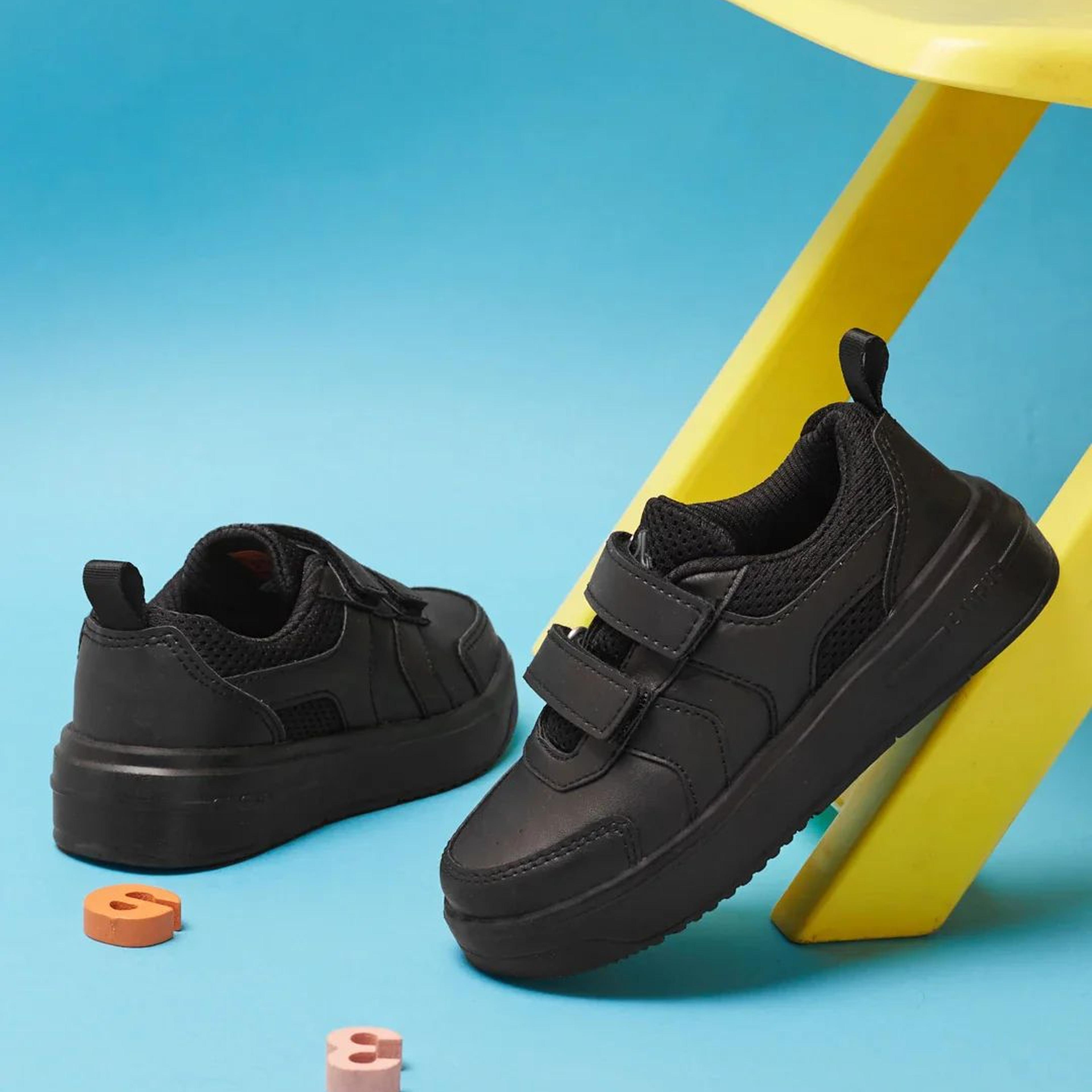 CS-26106V Black Kids School Shoes