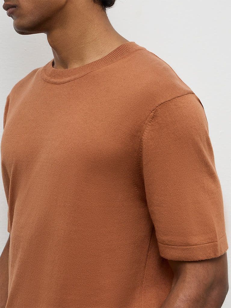Ascot Orange Relaxed-Fit Cotton-Blend T-Shirt — photo 3