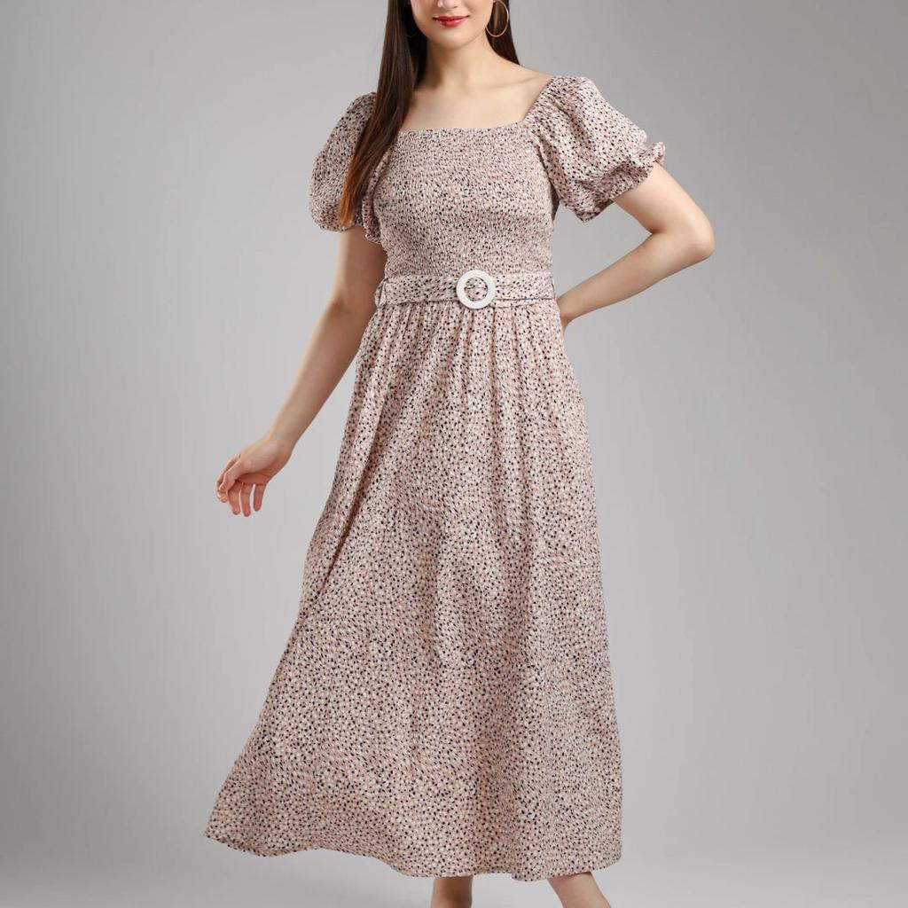 Avira Textured Flared Dress