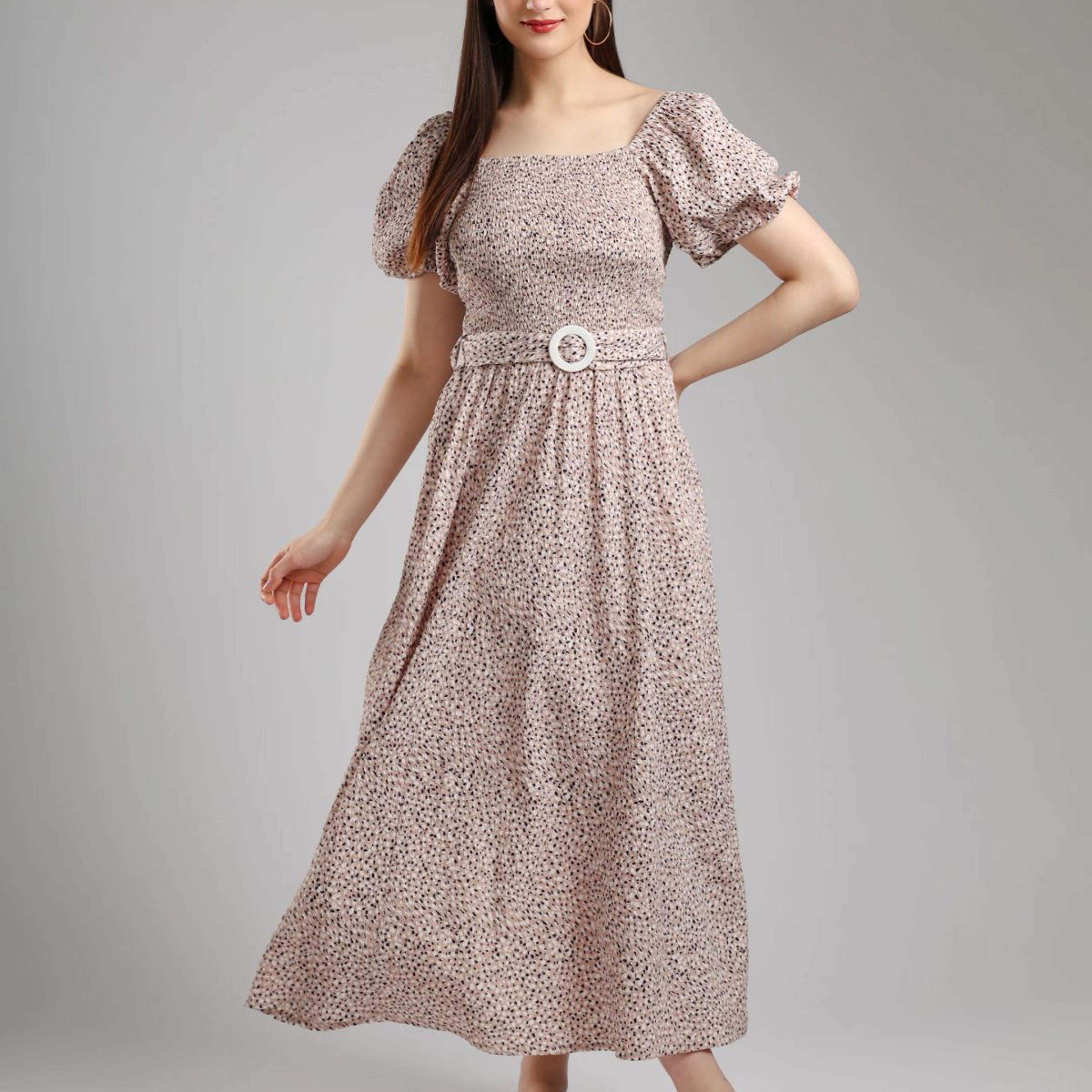 Avira Textured Flared Dress