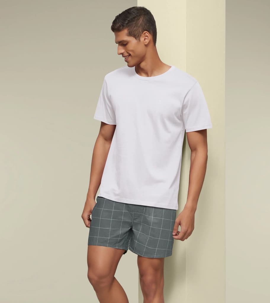Checkmate Combed Cotton Boxers Frosty Grey — photo 5