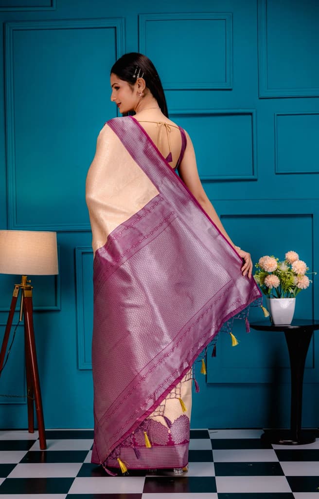 Mimosa Women's Woven Design Banarasi Style Art Silk Saree With Blouse Piece : SA00001803PCFREE — photo 6