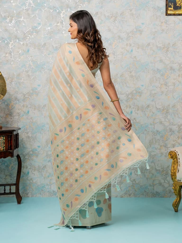 Mimosa Women's Woven Design Banarasi Style Art Silk Saree With Blouse Piece : SA00002064RMFREE — photo 4
