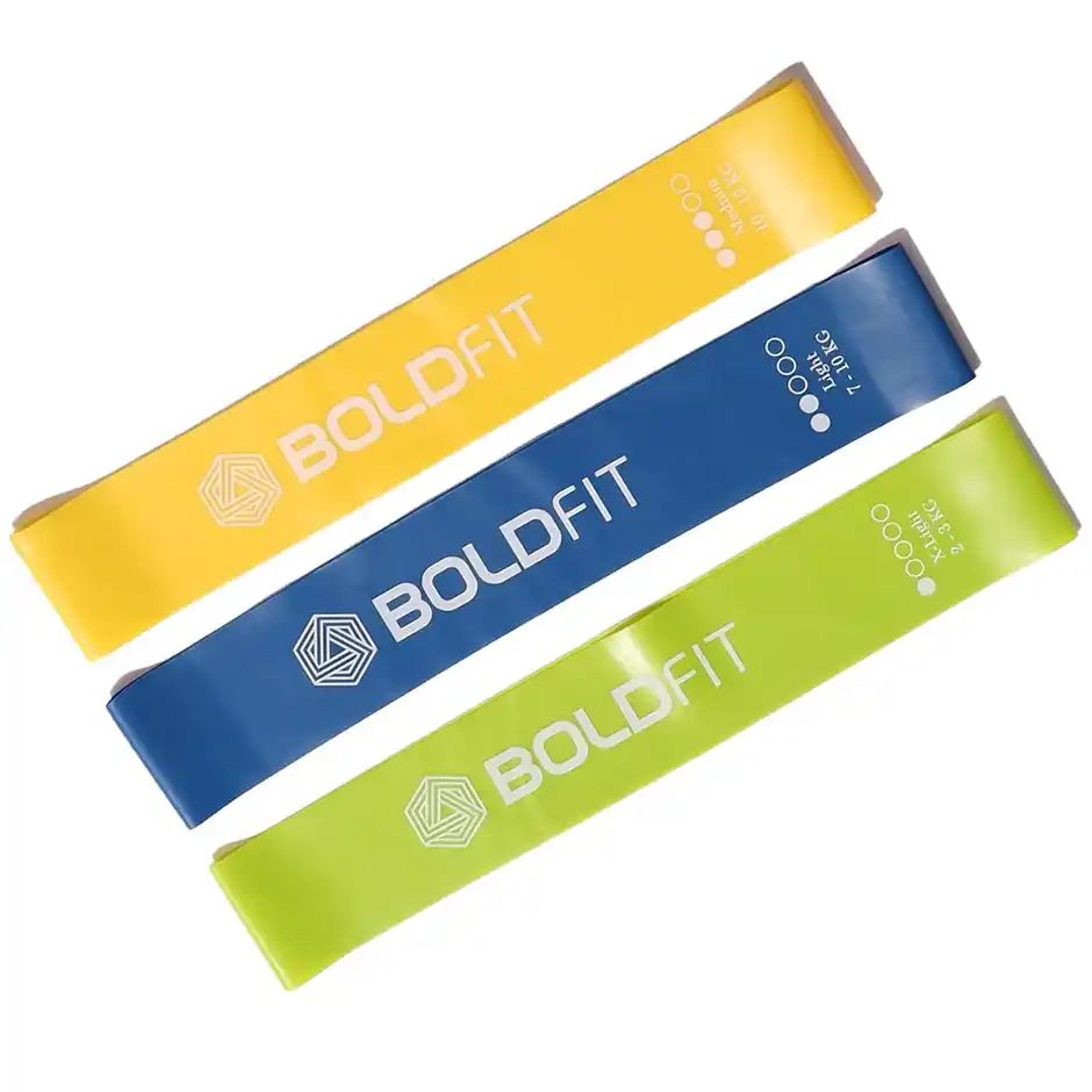 Boldfit Resistance Bands Mini Loop Hip Band Toning Exercise Band Latex Thera Set Of 3 Light