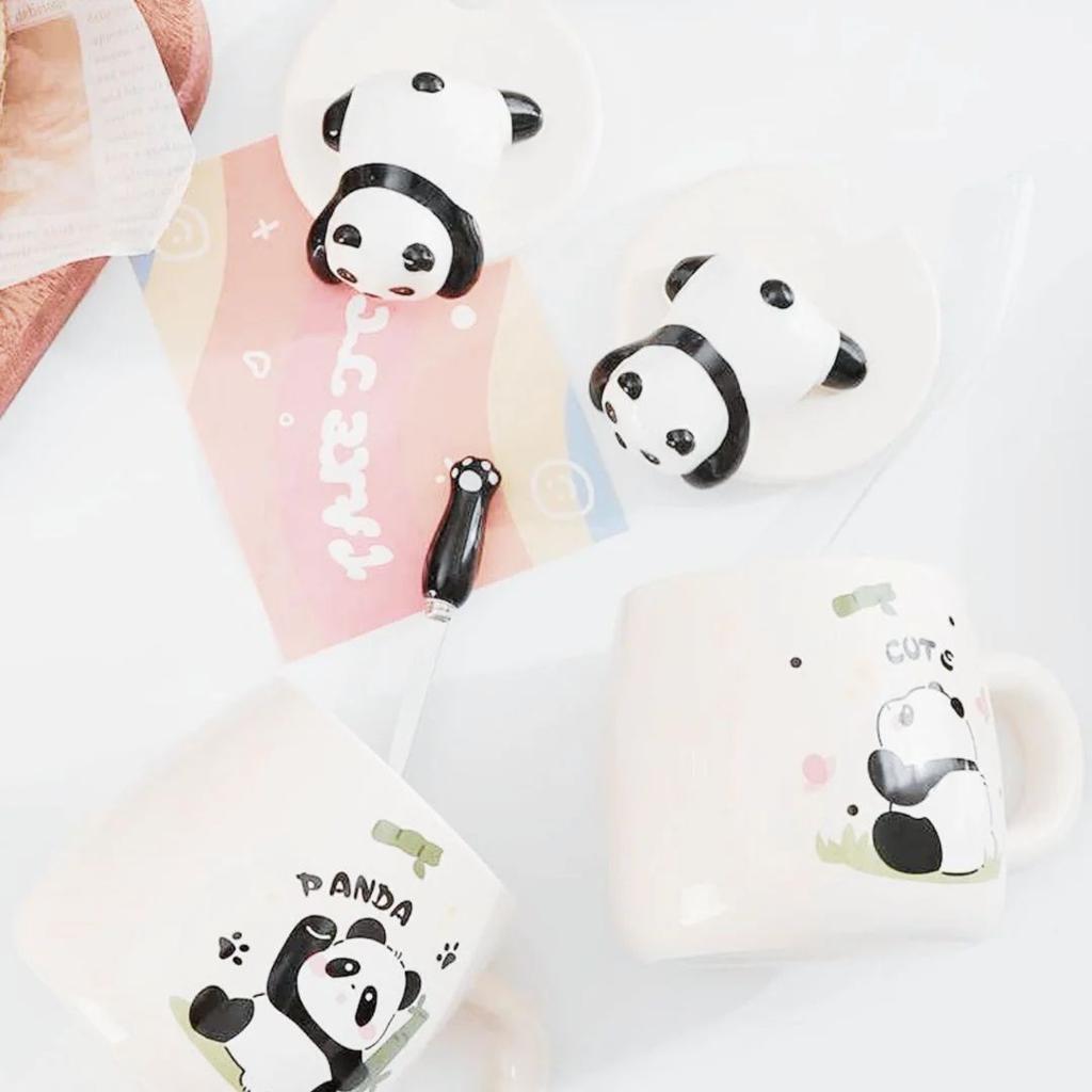 Beary Morning - Panda Mug with Lid and Spoon — photo 4