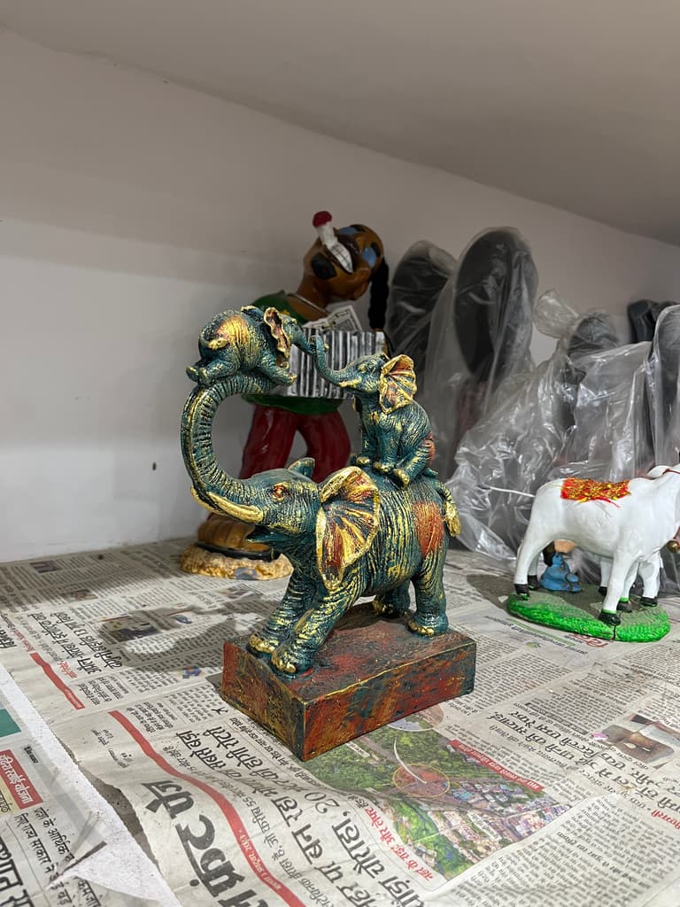 Green Elephant Statue | Sculpture | Bronze | Green