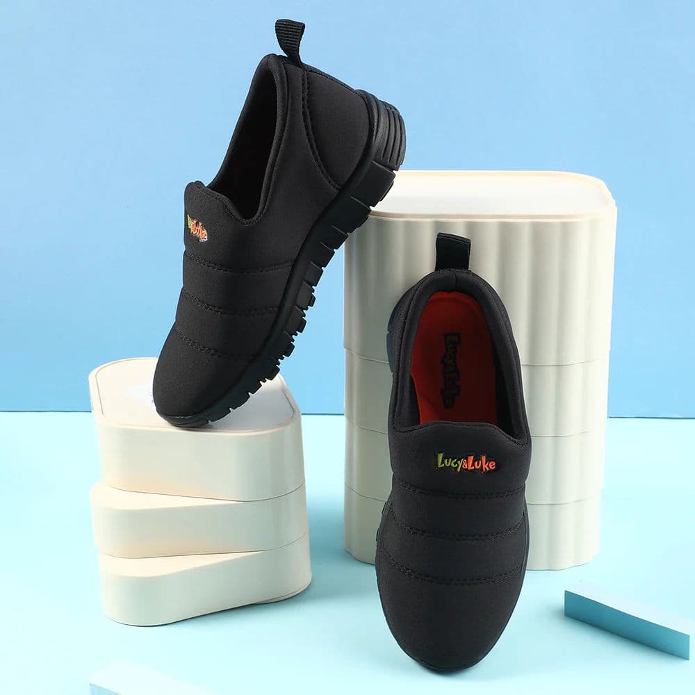 Lucy & Luke Black Sports Non Lacing Walking Shoes For Kids 2123-34 By Liberty — photo 4