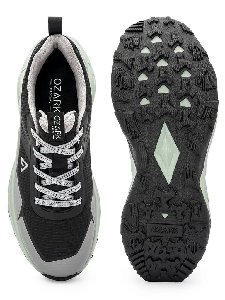 Green and Black Trail Running Shoes for Men | Low-Cut Outdoor — photo 5