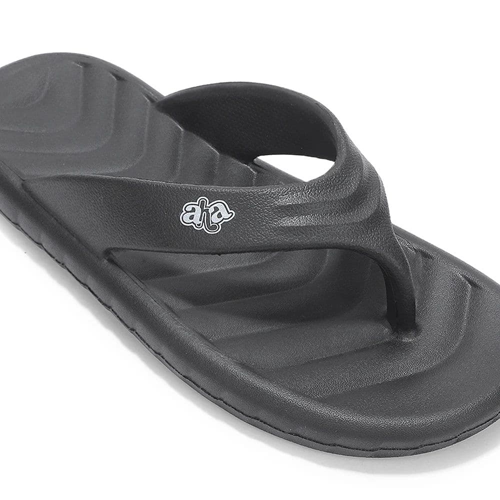 A-HA Black Casual Slip on Slippers for Men LSC-1E By Liberty — photo 6