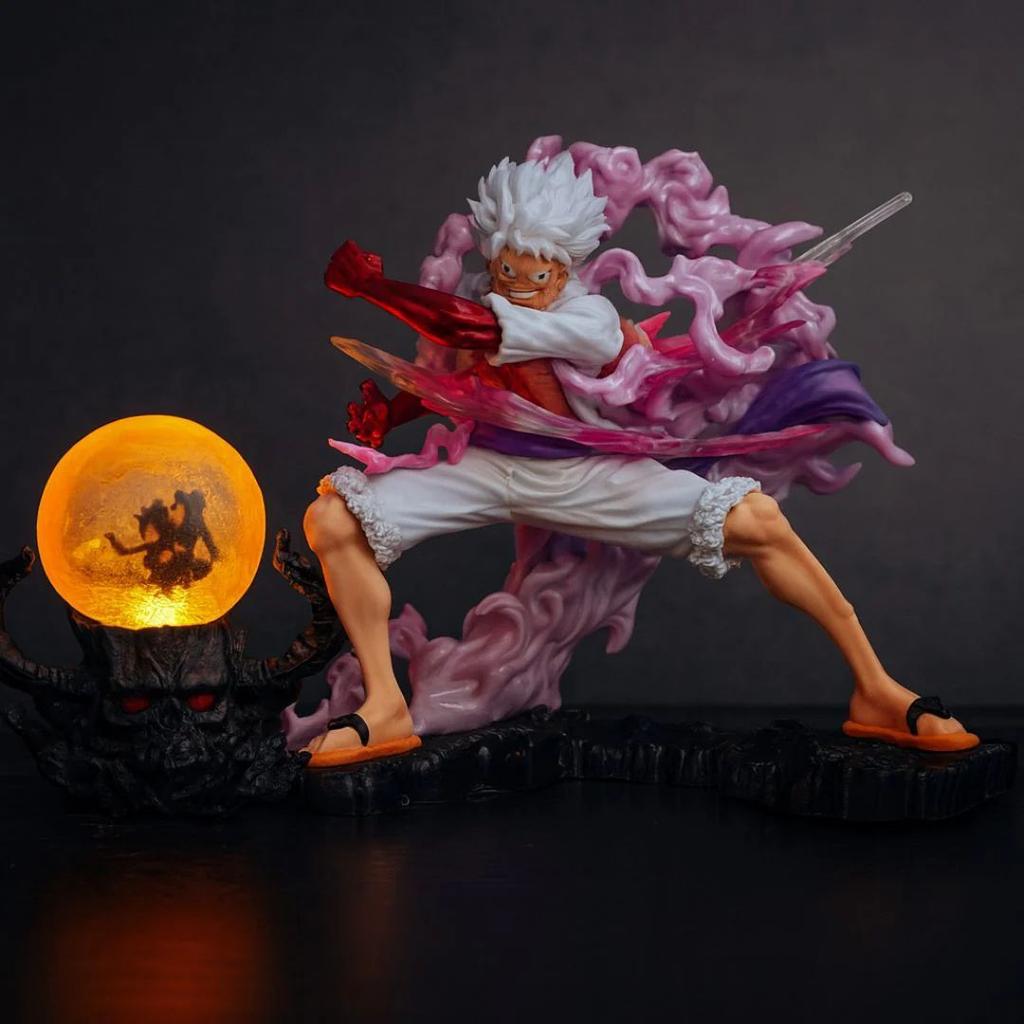 Nika Luffy Gear 5 Glowing Lamp – One Piece Collectible Figure — Small (15 cm approx height)