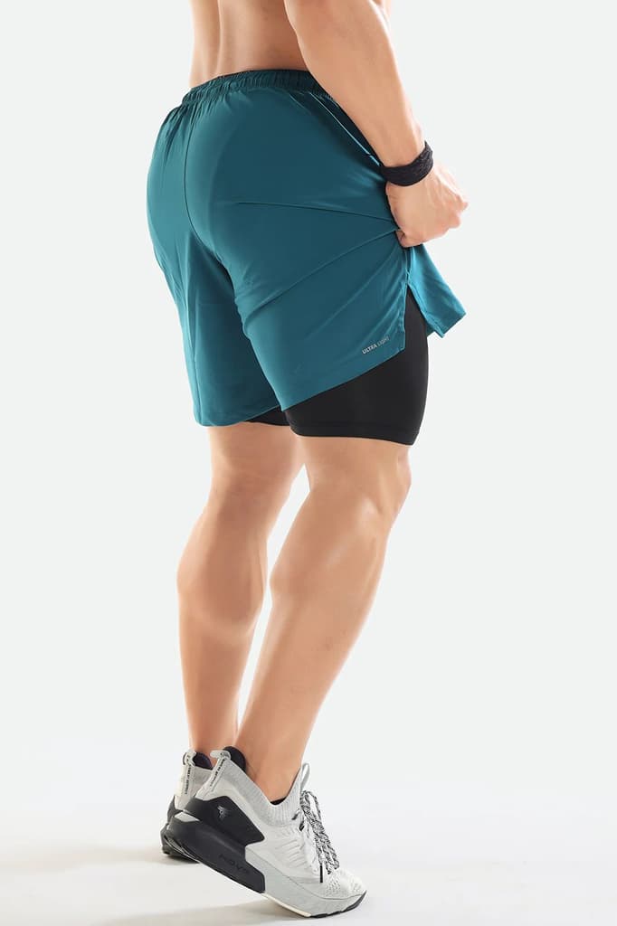 2 in 1 Compression Shorts Teal — photo 6
