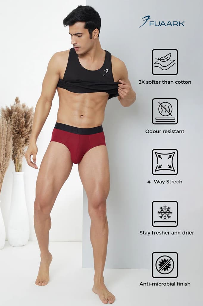 Ultra Soft Modal Briefs Classic Maroon — photo 2