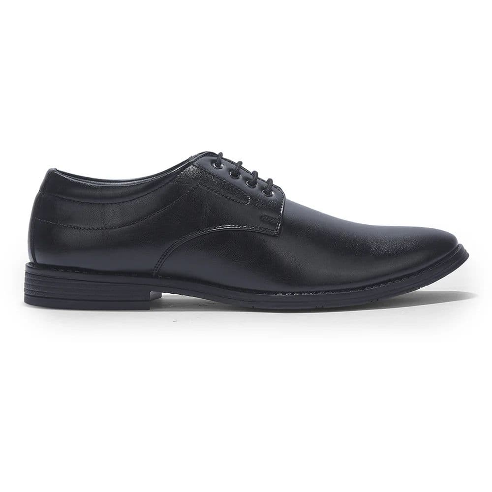 Fortune HML-86E Black Formal Lacing Derby Shoes for Men by Liberty — photo 4