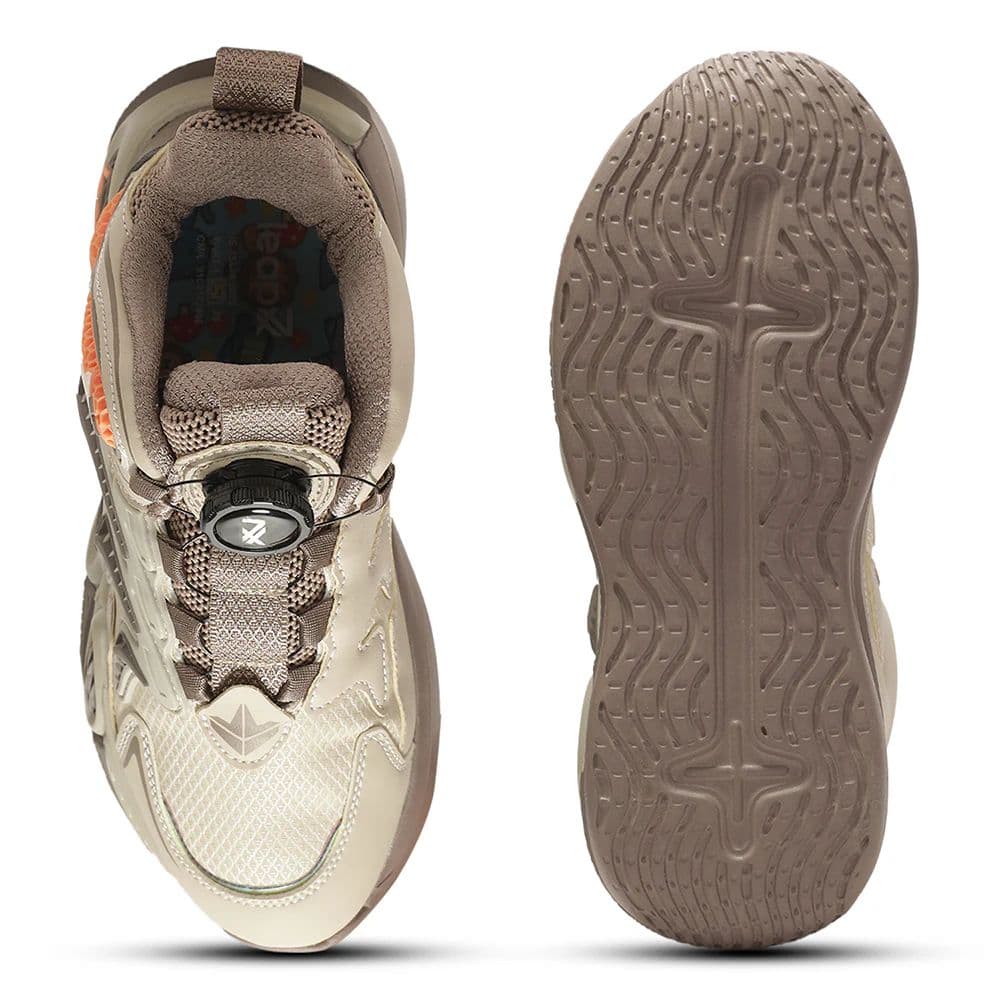 Leap7X ZLP-XK-11 Kids' Beige Walking Shoes - TWIST & GO with Memory Foam & Colorblock Design — photo 5