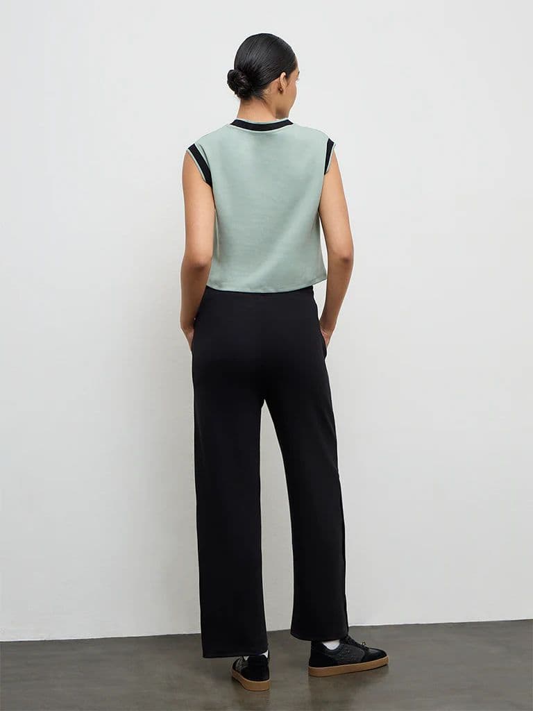 Nuoflexx Black Button-Detailed High-Rise Pants — photo 4