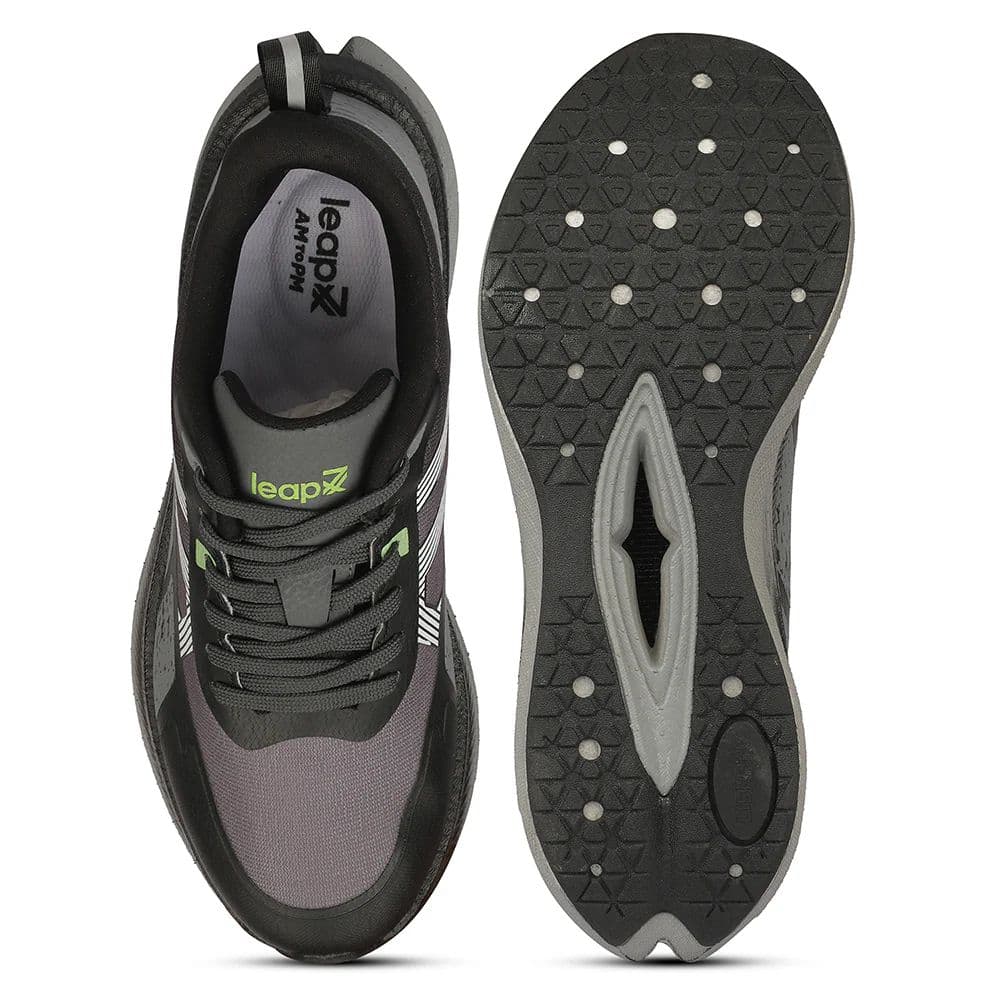 Leap7X ZLP-XM-20 Black Sports Lacing Running Shoes for Men by Liberty — photo 4