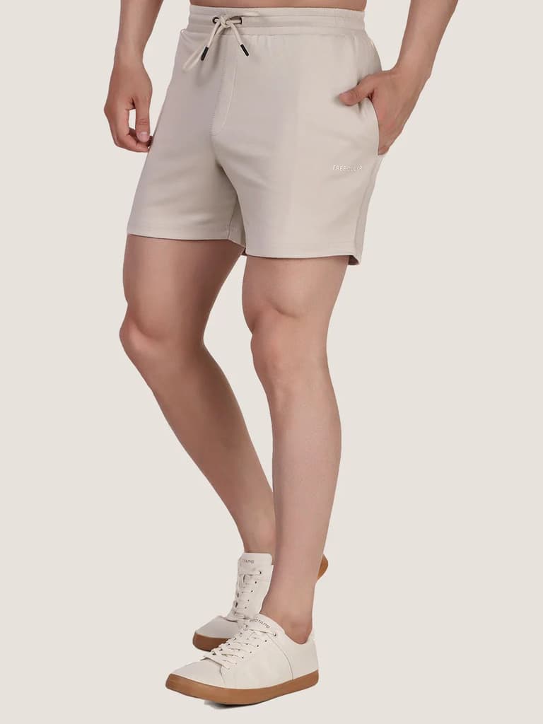 Unisex Ecru Colourblock Half Sleeve Co-Ord Set — photo 9
