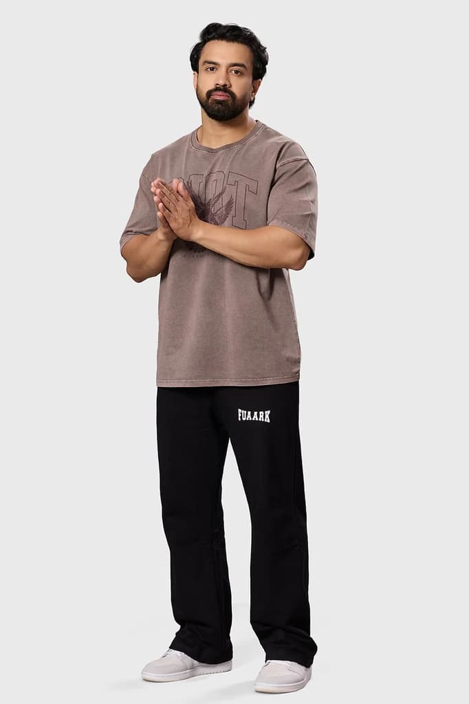 Shadow Washed Oversized T-shirt Brown — photo 3