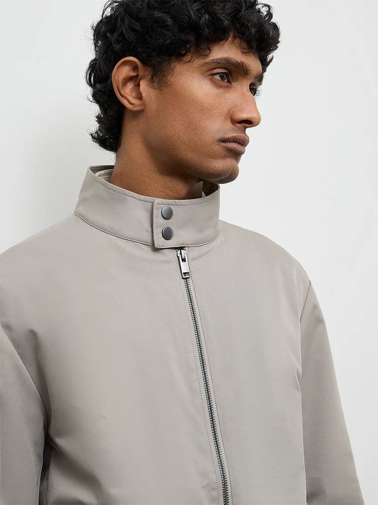 Ascot Light Taupe Relaxed-Fit Cotton-Blend Jacket — photo 3