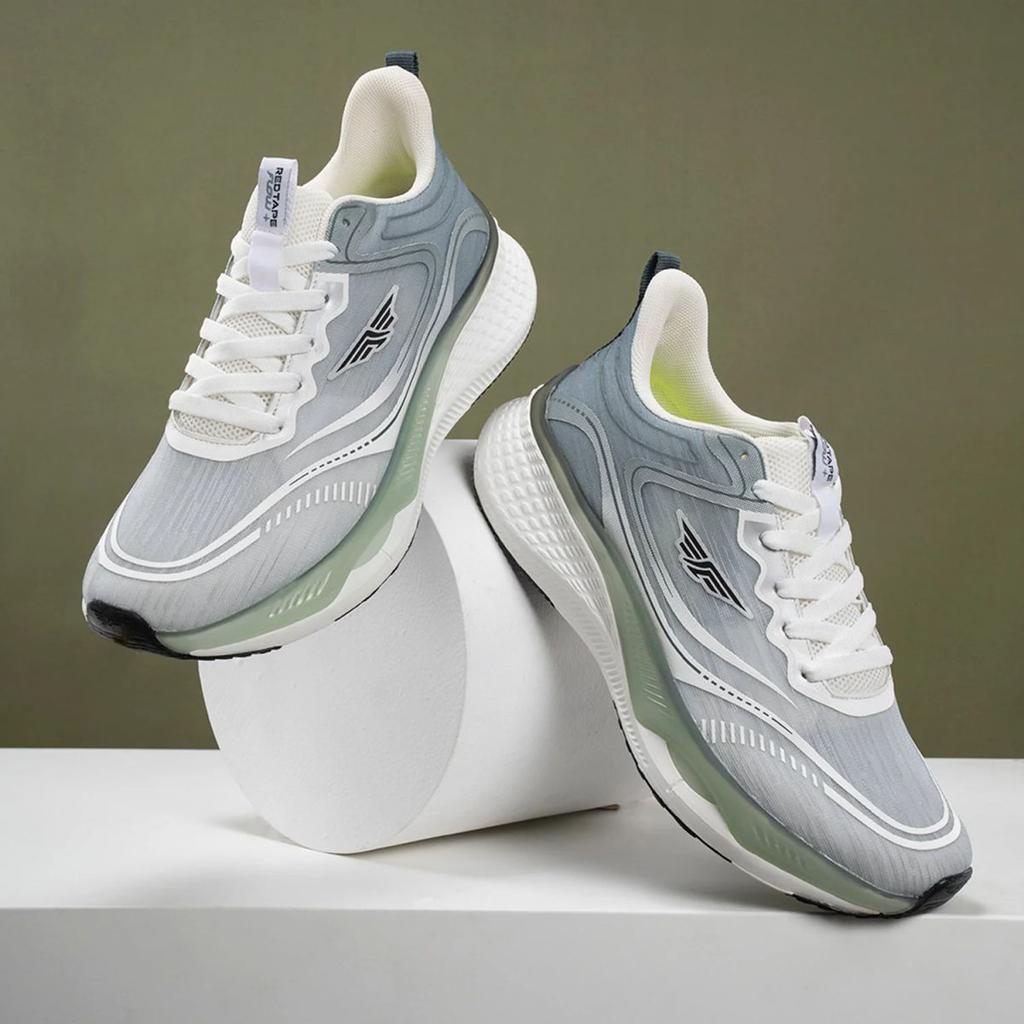 Athleisure Sports Shoes for Men in White and Green | Low-Cut Shoes. — photo 6