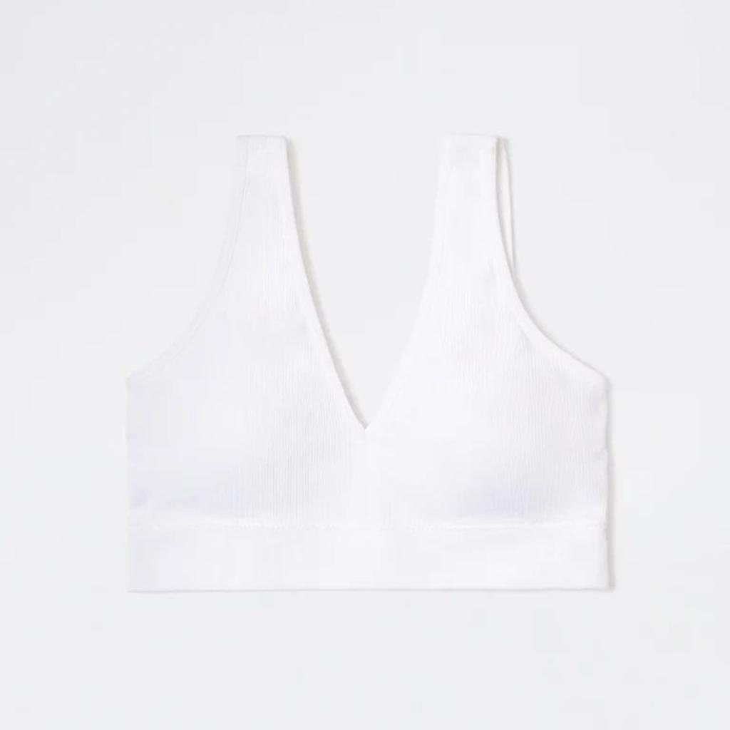 Superstar White Ribbed Padded Bra