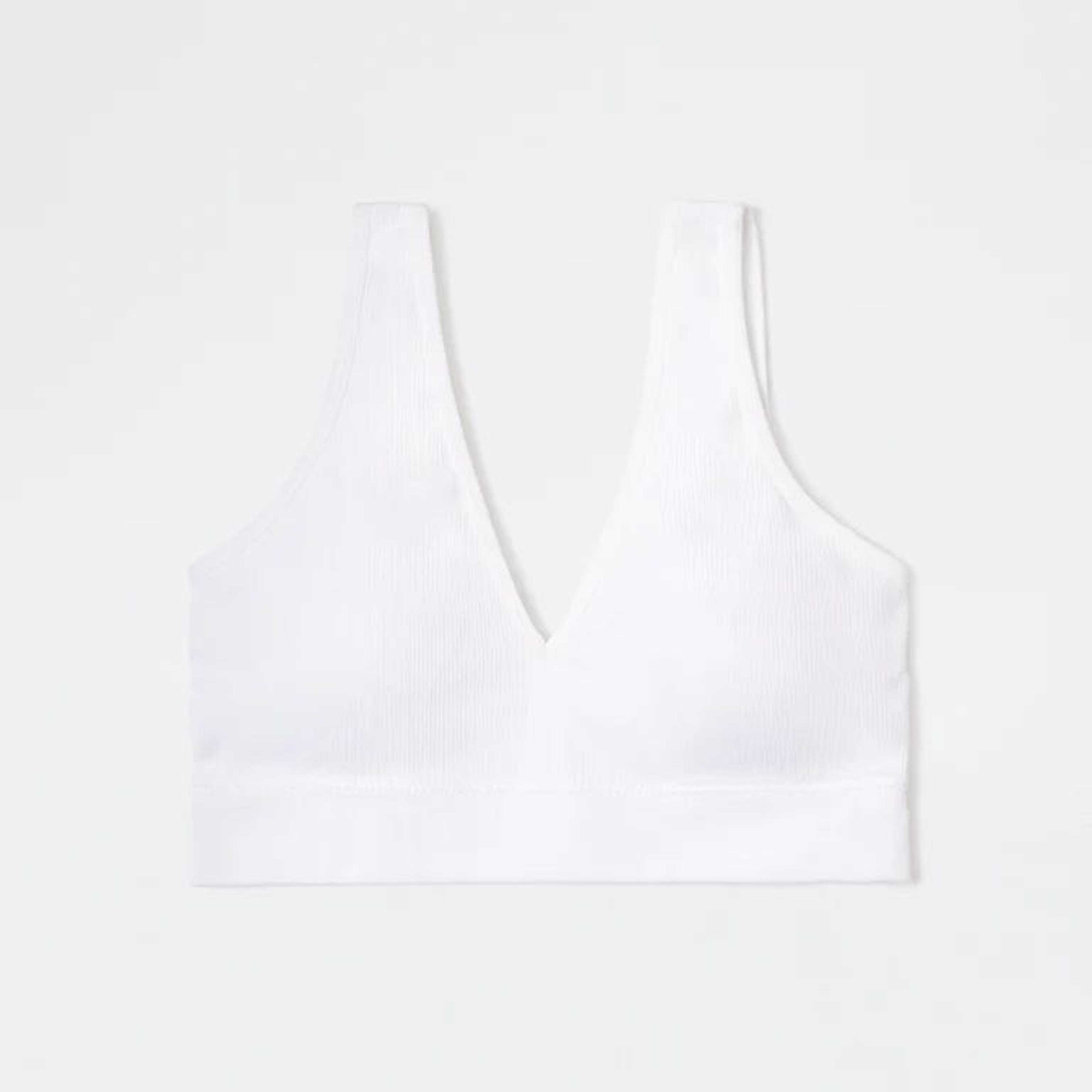 Superstar White Ribbed Padded Bra