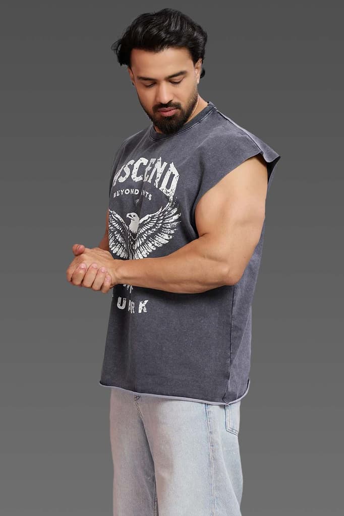 Ascend Washed Capsleeve Tank Dark Grey — photo 5