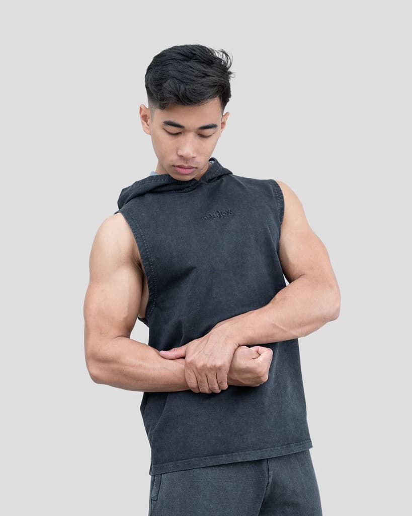 Acid Wash Sleeveless Hoodie — photo 2