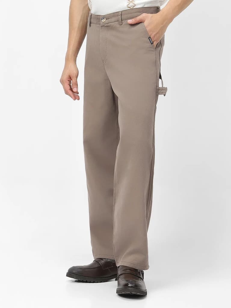 Men's Grey Loose Baggy Fit Solid Carpenter Trouser Pant with 5 Pockets Non-Stretchable — photo 2