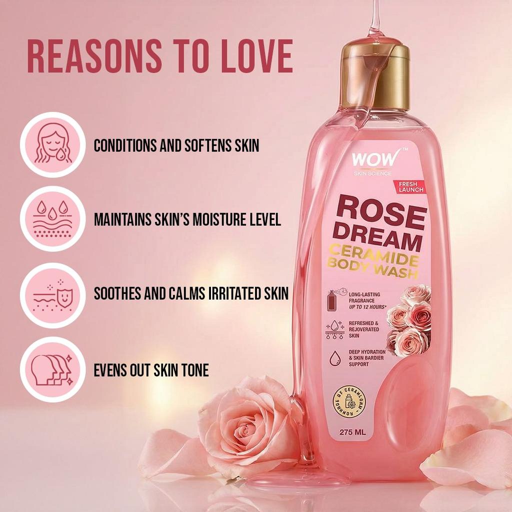 Rose Dream Body Wash Long-Lasting Hydration & Rose Fragrance