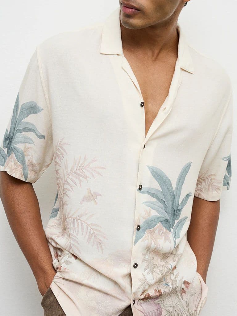 ETA Cream Nature-Inspired Relaxed-Fit Shirt — photo 3