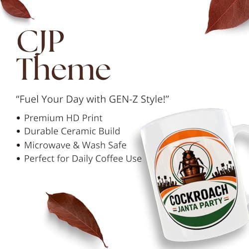 Cockroach Janta Party Coffee Mug Funny Printed Ceramic Tea & Coffee Cup for Office & Home 325 ml — photo 7