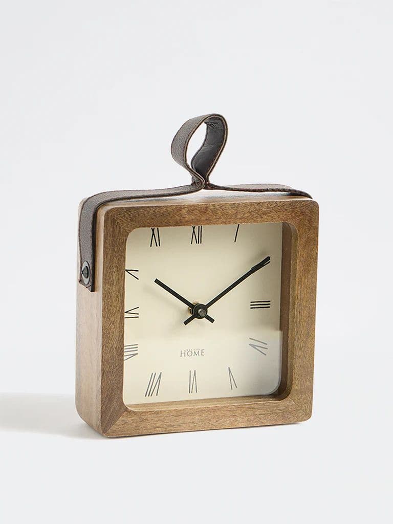 Westside Home Brown Square Table Clock — photo 3