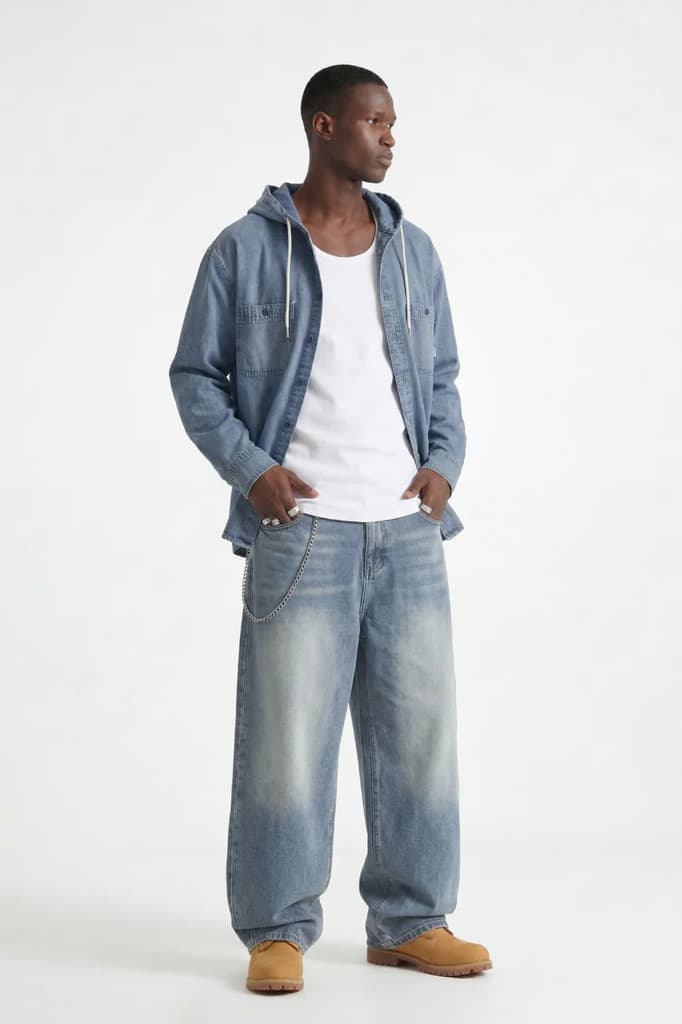 Hooded Denim Shirt — photo 5