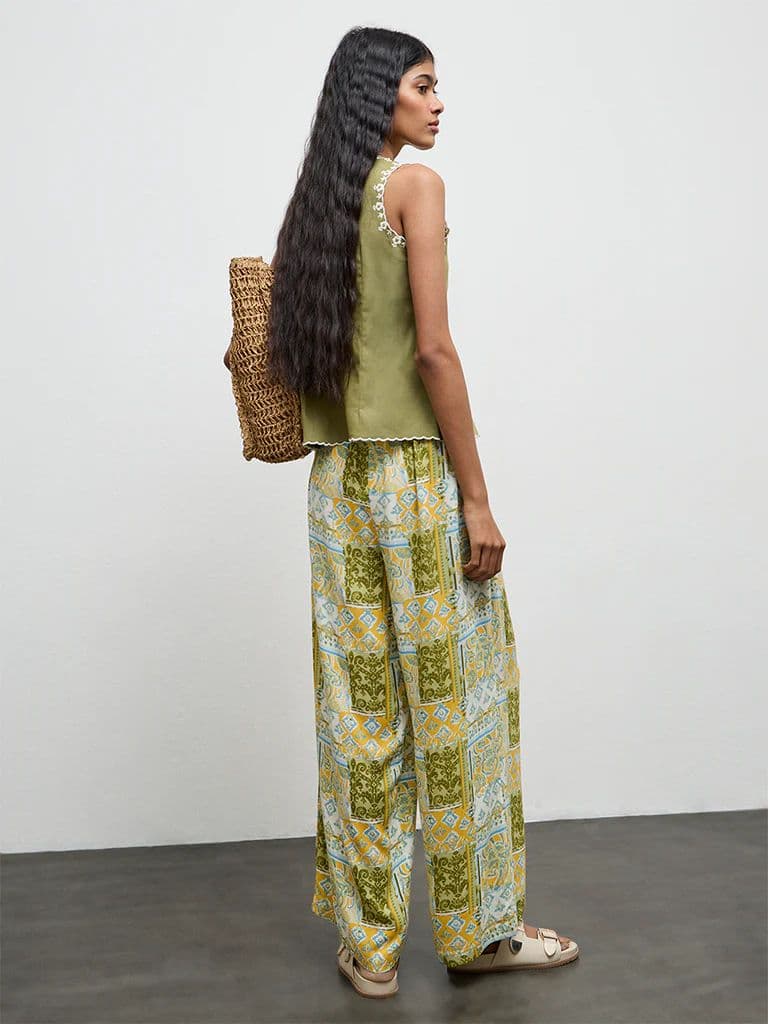 Bombay Paisley Multicolor Printed Palazzos — photo 4