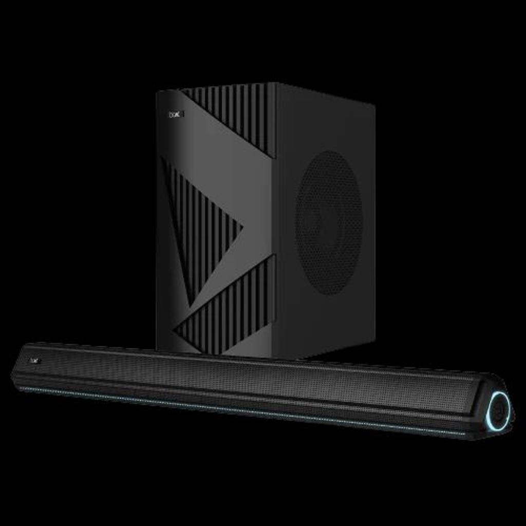 boAt Aavante Bar 1550 Pro | 160W RMS 2.1 Channel Soundbar, Wired Subwoofer, Multiple EQ Modes, LED Lights, AUX, USB, Optical